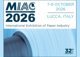 MIAC - Lucca - Italia 2026 | Svecom | Svecom MIAC 2026 poster: International Exhibition of Paper Industry, October 7–9, 2026, Lucca, Italy.