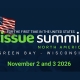 Event banner announcing Tissue Summit North America in Green Bay, Wisconsin, November 2–3, 2026, with an American flag in the corner.